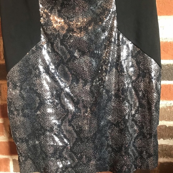 AVAILABLE LBD with sequin snakeskin print - Picture 10 of 14
